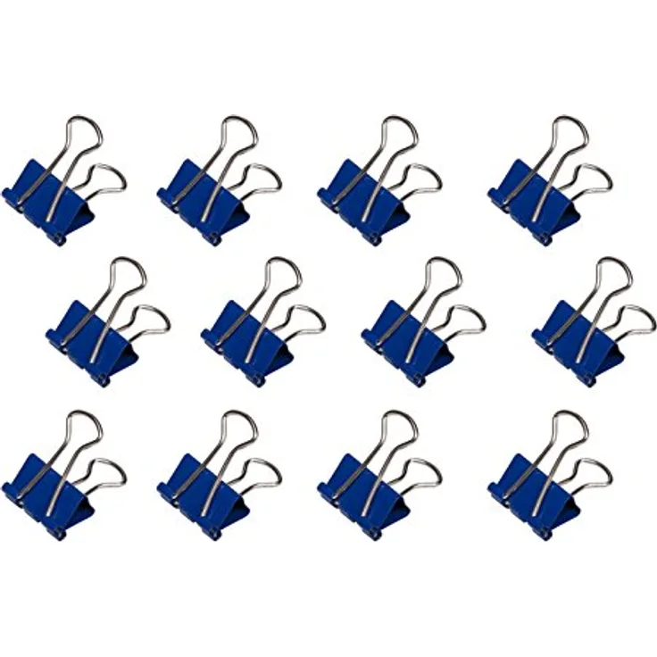 MAUL original mauly Klemmer (12 Stück) 19 mm | Klemmweite 7 mm | Klemmen von bis zu 70 Blatt Papier | vielseitiger Einsatz im Büro, Küche und Haushalt | Blau