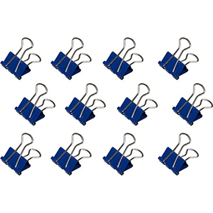 MAUL original mauly Klemmer (12 Stück) 19 mm | Klemmweite 7 mm | Klemmen von bis zu 70 Blatt Papier | vielseitiger Einsatz im Büro, Küche und Haushalt | Blau – Bild 1