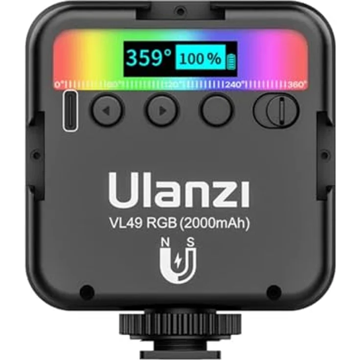 ULANZI VL49 RGB Mini Vlogger Magnetisches LED-Licht mit Farbwechsel und dimmbarem Licht – Bild 4