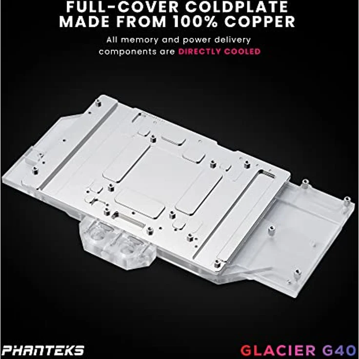 Phanteks Glacier G40 RTX 4080/90 Wasserkühlung inkl. Backplate für MSI, D-RGB - Chrom – Bild 3