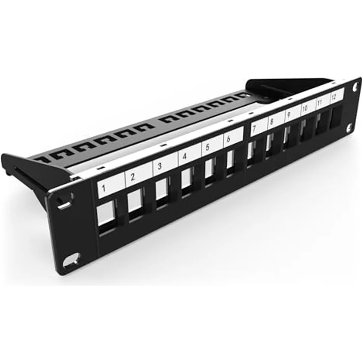 Digitus Modular Patch Panel, geschirmt, 12-Port Blank,1HE,254mm (10'') Rack Mount,schwarz RAL 9005 (DN-91420) – Bild 2