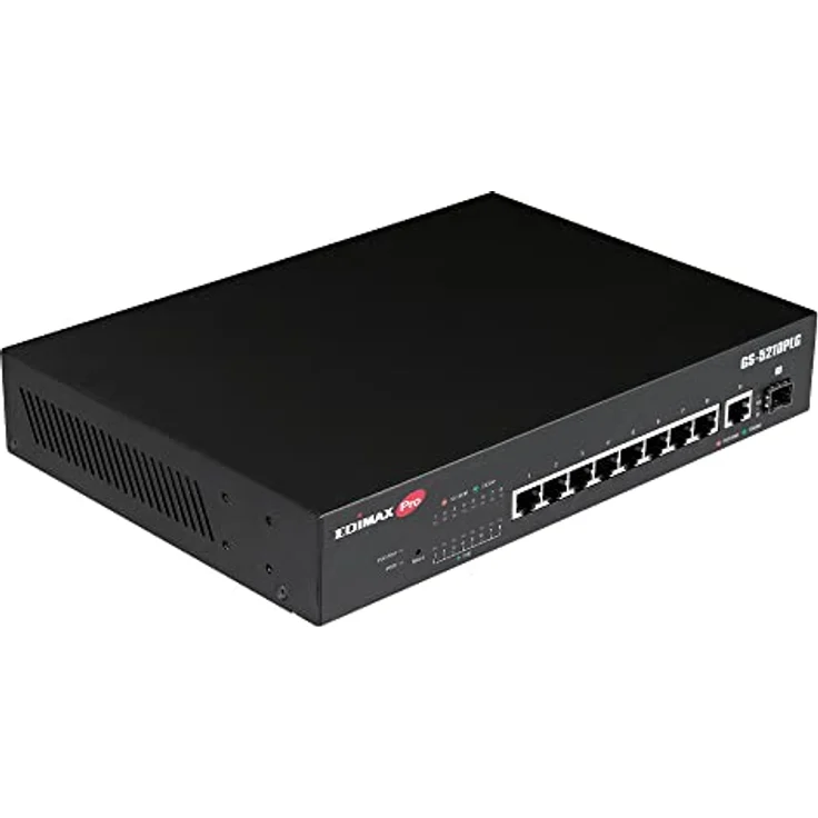 Edimax 10 Port Gigabit PoE+ Web Smart Managed Switch mit 100 Watt GS-5210PLG (GS-5210PLG), Netzwerk Switch, Schwarz – Bild 4