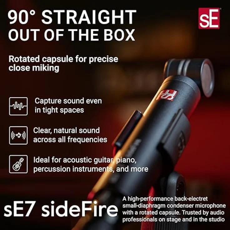 sE ELECTRONICS sE7 sideFire, Kondensatormikrofon für Pro Audio mit ausgewogener Verarbeitung – Bild 2