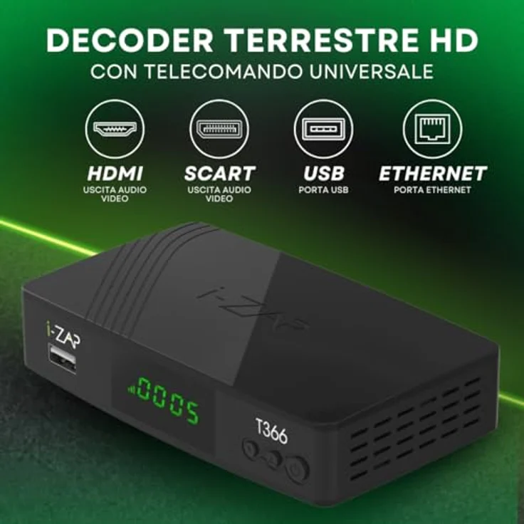 TIVUSAT T366, DVR Digital TV Receiver mit 2 Kanälen, Composite Video, 2 USB-Anschlüssen, schwarz, 222 Gramm – Bild 3