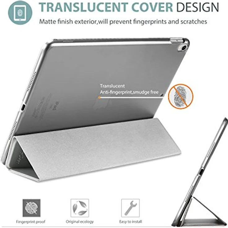 ProCase Hülle für iPad Air 3 (3. Gen) / iPad Pro 10.5 Zoll, Ultra Dünn Case mit transluzenter Rückseite, Auto Schlafen/Wachen Funktion - Silber – Bild 4