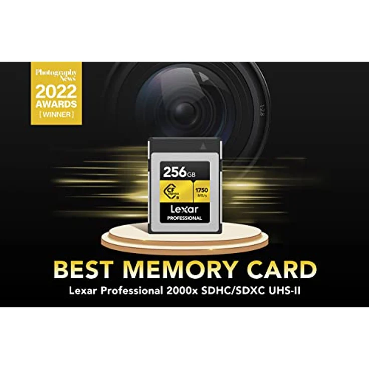 Lexar Professional GOLD-Serie CFexpress Karte 256GB, Typ B CF Karte, bis zu 1750 MB/s Lesen, Nehmen Sie PCIe 3.0 und NVMe, Speicherkarte für professionelle Fotografen, Videofilmer (LCXEXPR256G-RNENG) – Bild 2