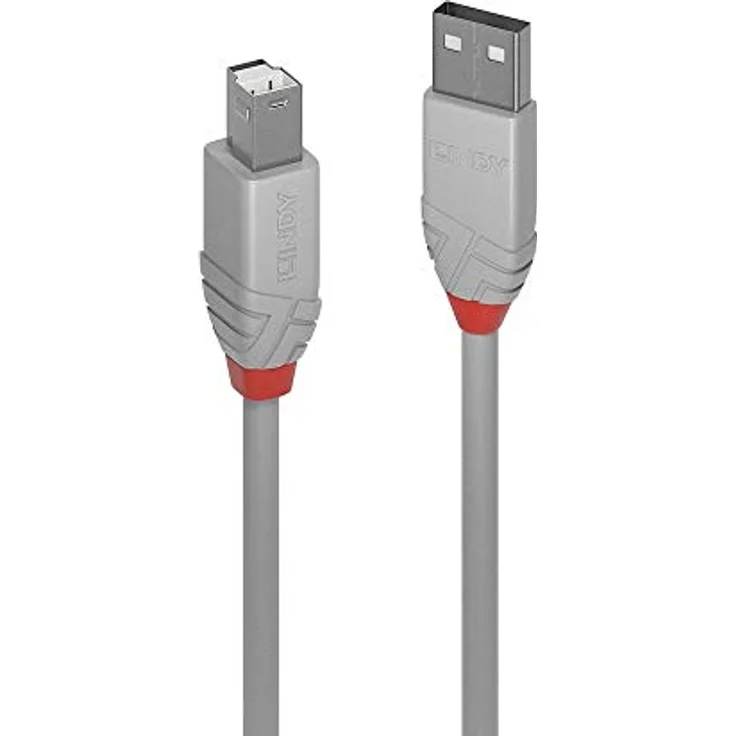 2m USB 2.0 Typ A an B Kabel Anthra Line (36683) – Bild 2