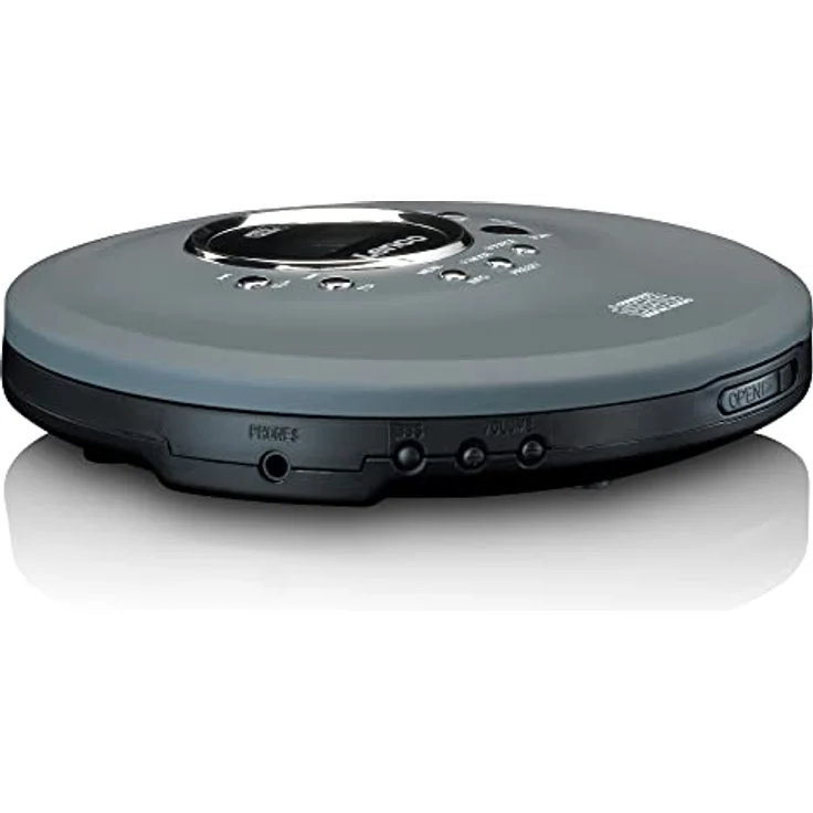 Lenco CD-400 - Tragbarer CD-Player - Discman - DAB+ Radio - CD, CD-R/RW, MP3-Player - Senderspeicher - Hörbuchfunktion - Antishock - integrierter Akku 1000mAH - Grau – Bild 4