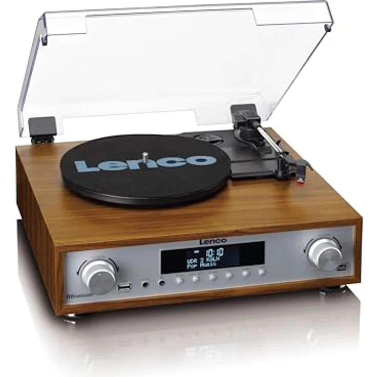 Lenco MC-160WD Hifi-Set DAB+, FM-Radio, Plattenspieler und Bluetooth Radioplattenspieler (Bluetooth) in holzfarben – Bild 6