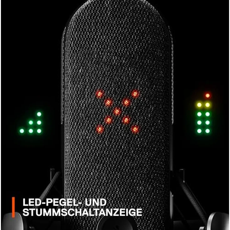 SteelSeries Alias USB-Mikrofon für PC – 3 Mal größere Kapsel fürs Gaming, Streaming und Podcasting – KI-gestützte Geräuschunterdrückung – LED-Stummschalttaste + Pegelüberwachung – Stoßdämpfer – Bild 5