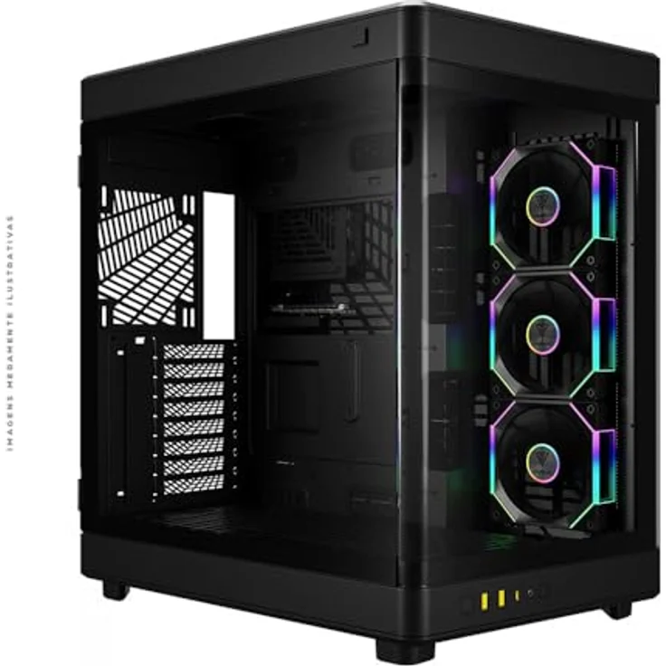 Gamdias NESO P1 PRO GAMING Fulltower Gehäuse, E-ATX, Schwarz mit optimierter Kühlung und RGB-Beleuchtung – Bild 3