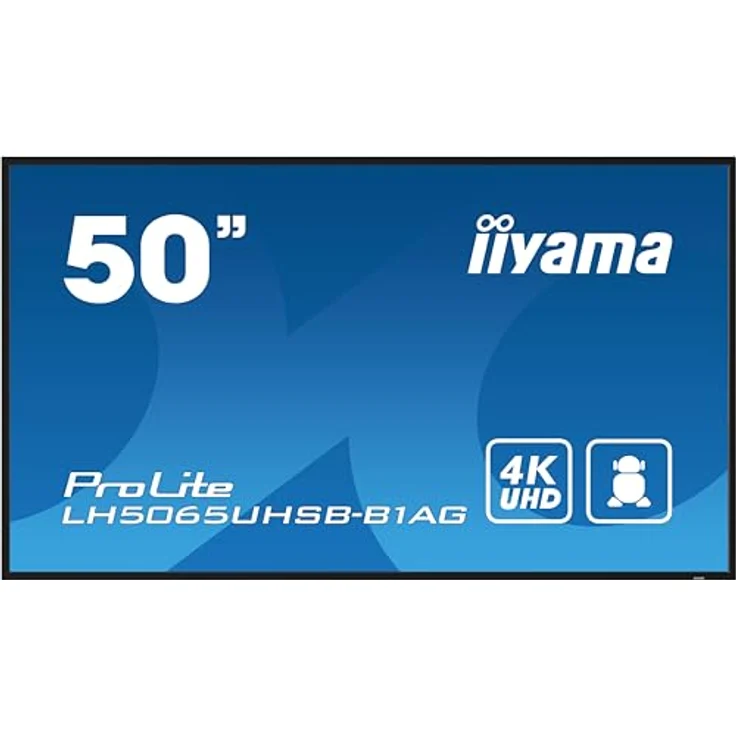 iiyama Prolite LH5065UHSB-B1AG 125,7cm 49,5" Digital Signage Display VA LED Panel 4K UHD HDMI DP USB2.0 RS-232c RJ45 Audio-Out Mediaplayer Android-OS WiFi 24/7 800 cd/m² schwarz – Bild 3