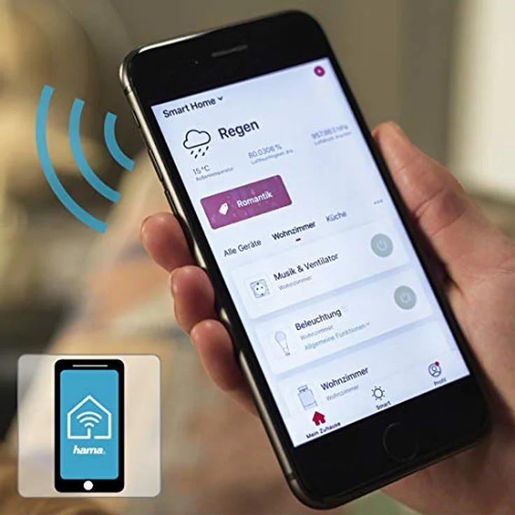 Hama WLAN LED Lampe E27 (Smart Home Lampe 10W Glühbirne, dimmbar, mehrfarbig RGBW, WIFI LED Lampe mit Sprachsteuerung und App, kompatibel mit Alexa, Google, Siri, Apple, kein Hub nötig) – Bild 5