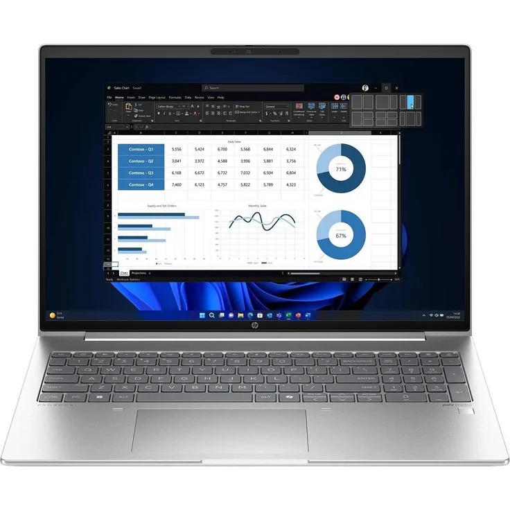 HP ProBook 460 G11, 16" WUXGA IPS Notebook mit Intel Core Ultra 5 125U, 8GB RAM, 256GB SSD, grau/silber