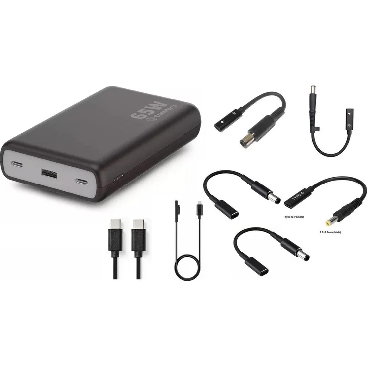 CoreParts USB-C PD65W Power bank 20.000 (20000 mAh, 65 W, 74 Wh), Schwarz