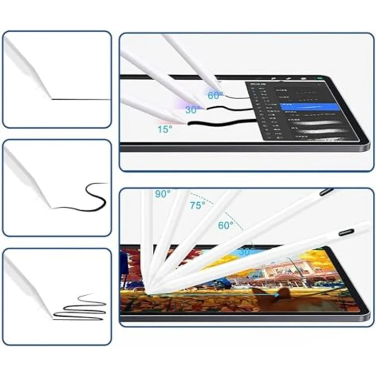 4smarts Eingabestift-Adapter Ersatzspitzen für Apple Pencil (1. Gen. / 2. Gen) 4 Stk., Neigungsempfindliche Präzision, werkzeugfreier Spitzenaustausch – Bild 5