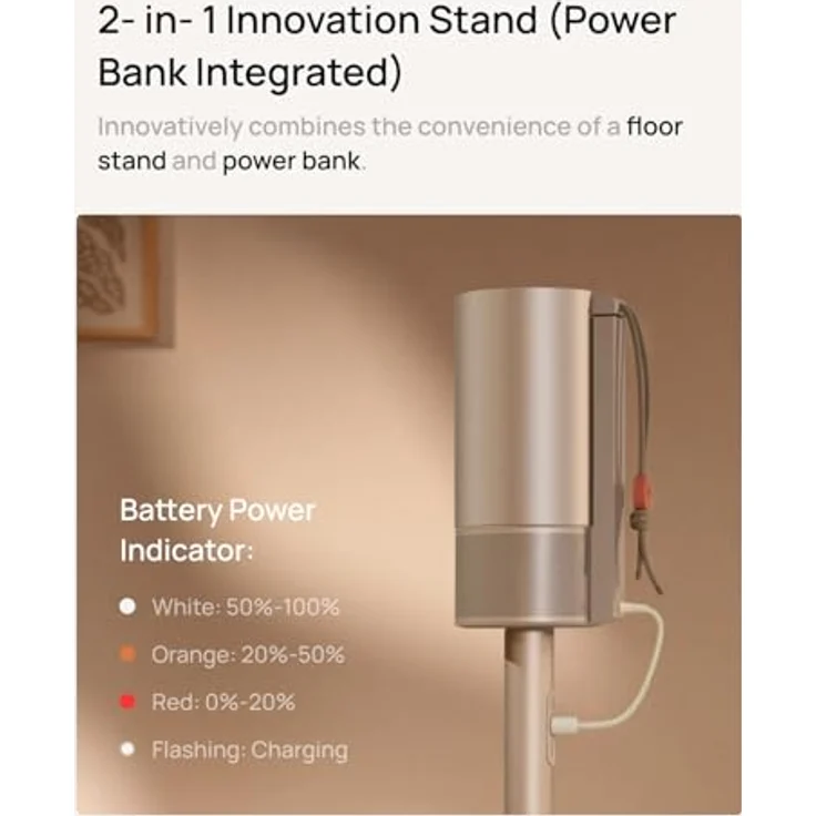 XGIMI PowerBase Stand, 2-in-1 Beamer Halterung mit 20.000 mAh Akku, Beige – Bild 2