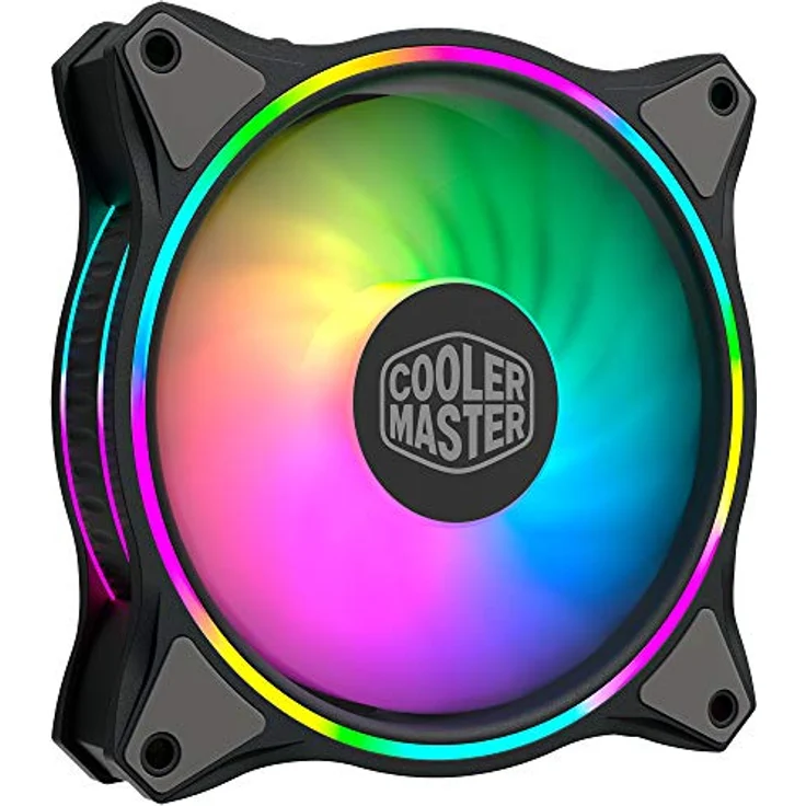 Cooler Master MasterFan MF120 Halo Duo-Ring Addressable RGB Lighting 120 mm Fan, Absorbing Rubber Pads, 4-Pin 12 V PWM Static Pressure for Computer Case & Flüssigkeit (MF120 Halo) - Preisvergleich – Bild 2