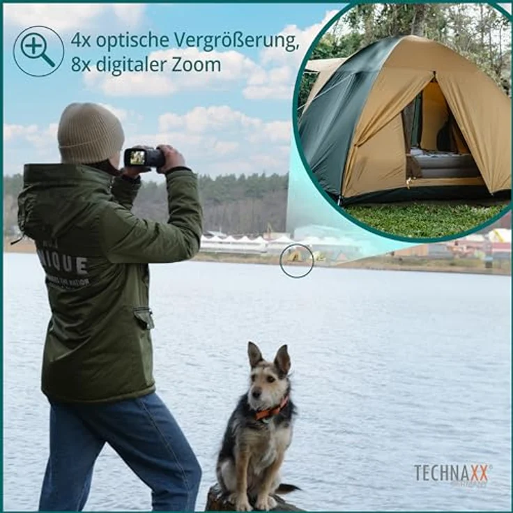 Technaxx Nachtsichtgerät TX-257 – Full-HD-Videoauflösung 1080p, 40MP Fotoauflösung, 4X Optische Vergrößerung, 8X Digitalzoom und IR LED - Nachtsichtfernglas für Jagd, Wandern - Preisvergleich – Bild 4