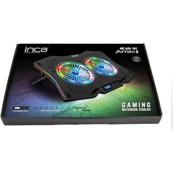 Inca ARRAX II 2X RGB Fan, LCD Control Panel, Luftkühlung für 10-18NTB Laptops – Bild 4