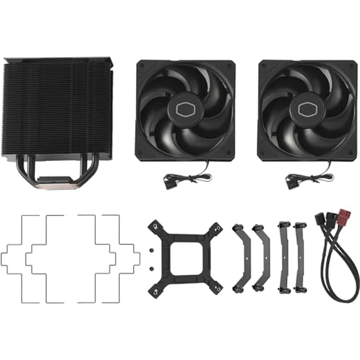 Cooler Master Hyper 212 Black X Duo, CPU Kühler mit zwei 120 mm Lüftern, universelle Kompatibilität für LGA 1700, AM5, AM4, Schwarz – Bild 6