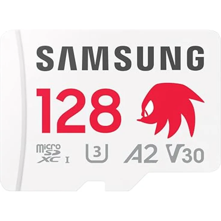 Samsung Sonic the Hedgehog(TM) microSD-Karte mit 128 GB, UHS-I U3, Full HD & 4K UHD, 180 MB/s Lesen, 130 MB/s Schreiben, Datenspeicher für Handheld-Konsolen, MB-MD128SA/LC1