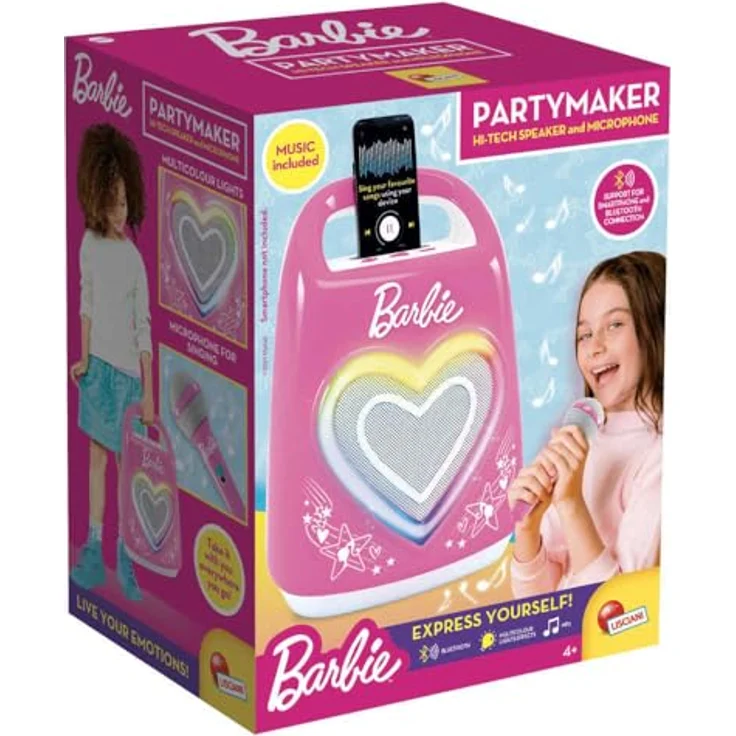 Lisciani Barbie Party - Partymaker, tragbarer Bluetooth-Lautsprecher für Kinder, pink und weiß – Bild 6