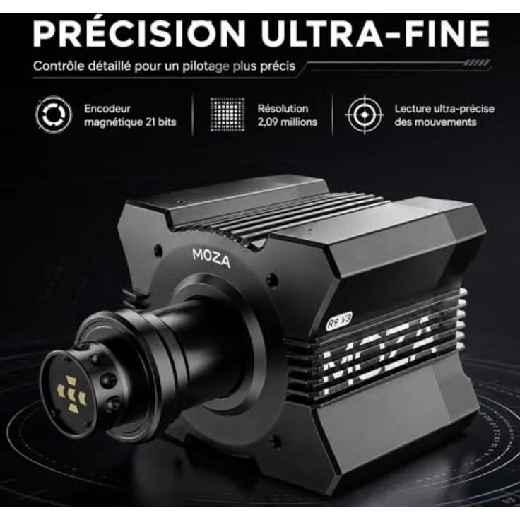 MOZA RACING R9 V3 Direct Drive Wheelbase, 9 Nm Drehmoment, präzises Force Feedback, Aluminiumgehäuse, Schwarz – Bild 6