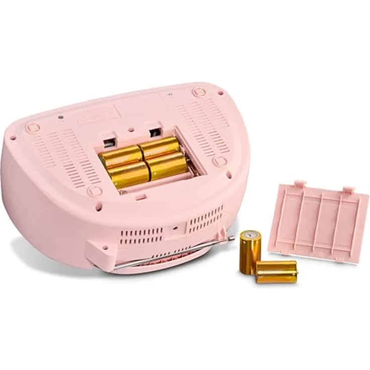 MEDION DRX-1 Plus Boombox, tragbares DAB+ UKW Radio mit Bluetooth, CD-Player, MP3 und Kassette, rosa – Bild 4