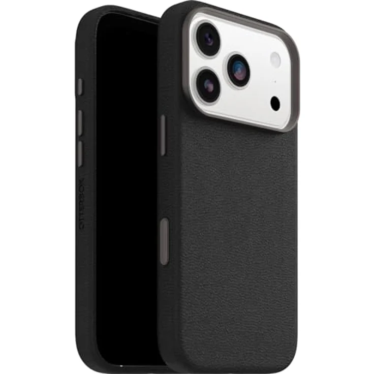 OtterBox Symmetry Series Cactus Leather MagSafe Hülle für iPhone 17 Pro, stoßfest, 3X militärisch getestet, dünn, schwarz – Bild 1