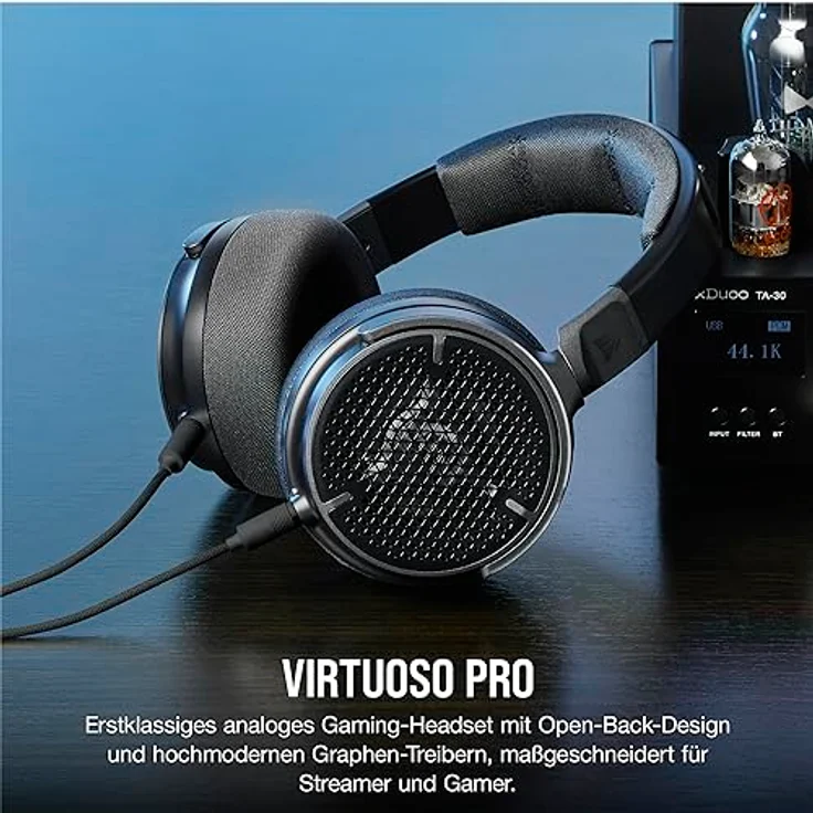 Corsair Virtuoso PRO Kabelgebundenes Open Back Gaming Headset - Abnehmbares Unidirektionales Mikrofon - 50mm Graphene Treiber - 20Hz-40 kHz Frequenzgang - Carbon – Bild 2