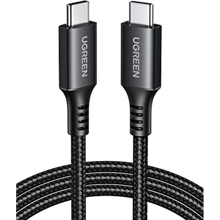 UGREEN USB C Kabel PD 3.0, 60W Schnellladekabel USB C auf USB C, kompatibel mit iPhone 16/15, Galaxy S24/S23/S22, 2024 iPad Pro/Air, 1M Nylonummantelung, 480 Mbps Datenübertragung
