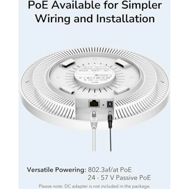 Cudy AP1300 P, Gigabit AC1200 Access Point mit 867 Mbit/s, Dual-Band WLAN, 4 Antennen, PoE-Unterstützung und WPA3-Sicherheit – Bild 4