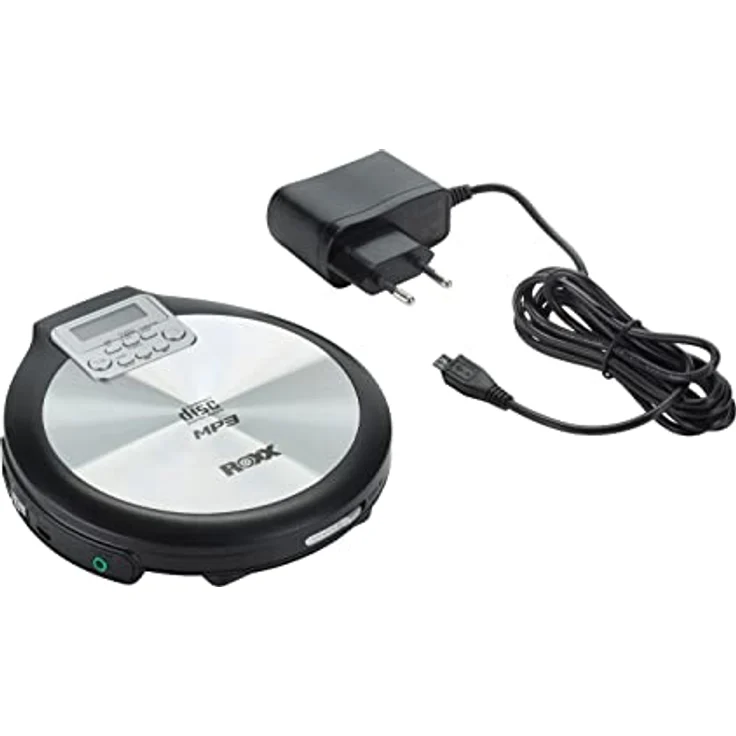 Portabler CD-Player ROXX PCD 600, tragbarer MP3 CD-Player mit Anti-Schock PCD 600 inklusive Netzteil, schwarz-silber – Bild 3