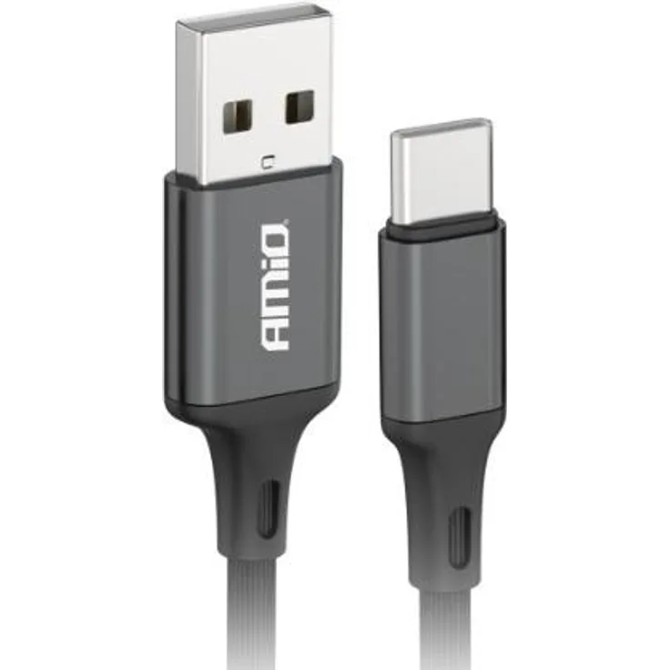 AMiO USB-Ladekabel 03900, 2A Schnelles USB-A auf USB-C Kabel, 200 cm, schwarz