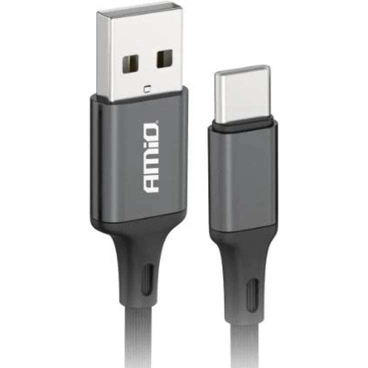 AMiO USB-Ladekabel 03900, 2A Schnelles USB-A auf USB-C Kabel, 200 cm, schwarz