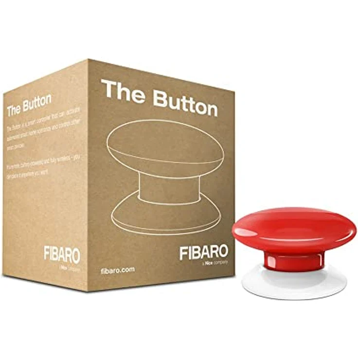 FIBARO The Button Red - Z-Wave Plus Drahtlose Tragbare Schalt-Knopf, Rot, FGPB-101-3 – Bild 2