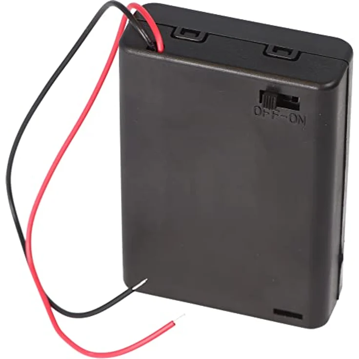AccuCell Batteriehalter für 3x Mignon, wasserabweisend mit Deckel und Schalter, schwarz – Bild 2