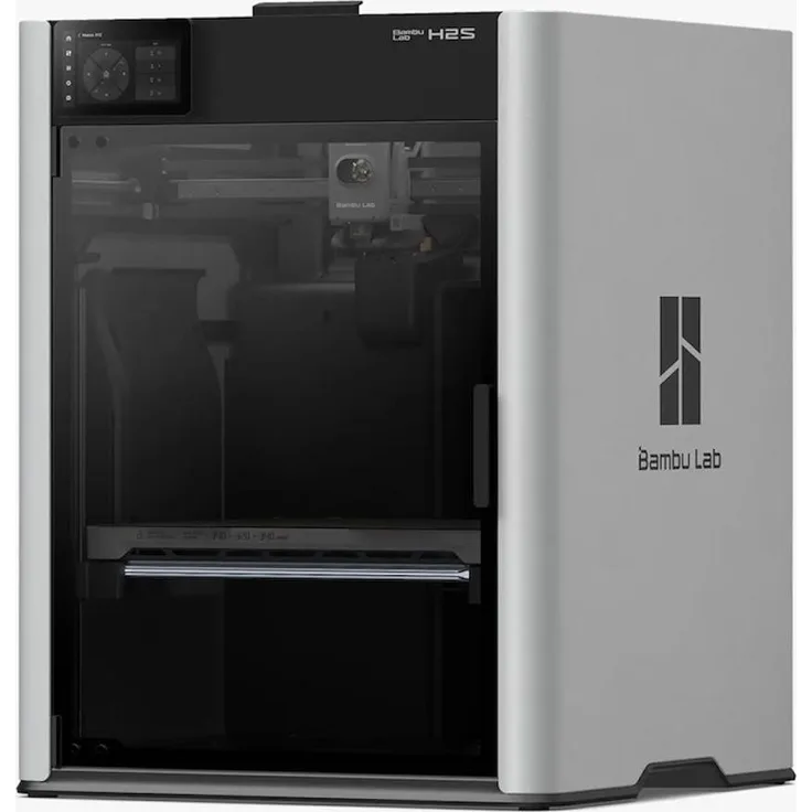 Bambu Lab H2S 3D-Drucker, 340 x 320 x 340 mm, FDM-Technologie, 10 W Lasergravur, aktive Kammerheizung, Servo-Extruder, präzise mit 50 µm Genauigkeit