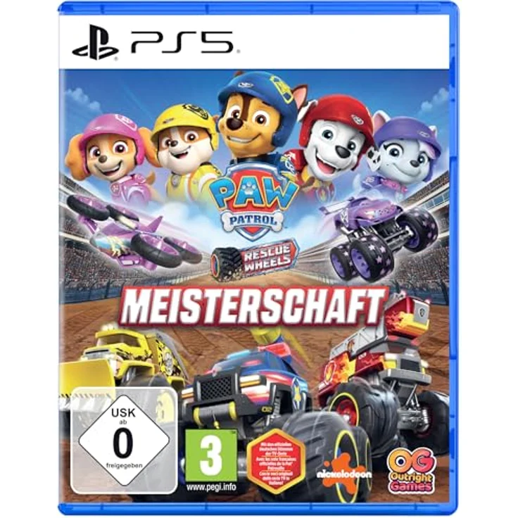 Outright Games PAW Patrol Rescue Wheels: Meisterschaft - PS5, Multiplayer-Rennspiel mit einzigartigen Hundefähigkeiten und epischen Stunts – Bild 1