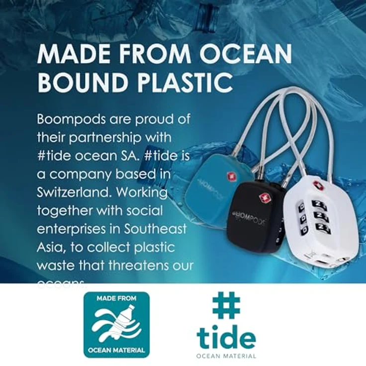 Boompods LOCK TSA Bag Tracker, integrierter Tracker für Apple Find My App, wasserdicht, wiederaufladbar, Weiß – Bild 7