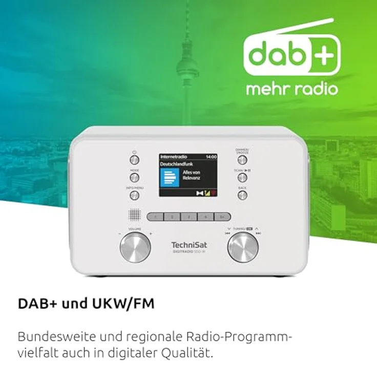 TechniSat DIGITRADIO 550 IR, DAB+ / UKW / Internet-Radio mit Bluetooth, 2 x 5 Watt Lautsprechern, TFT-Farbdisplay – Bild 3