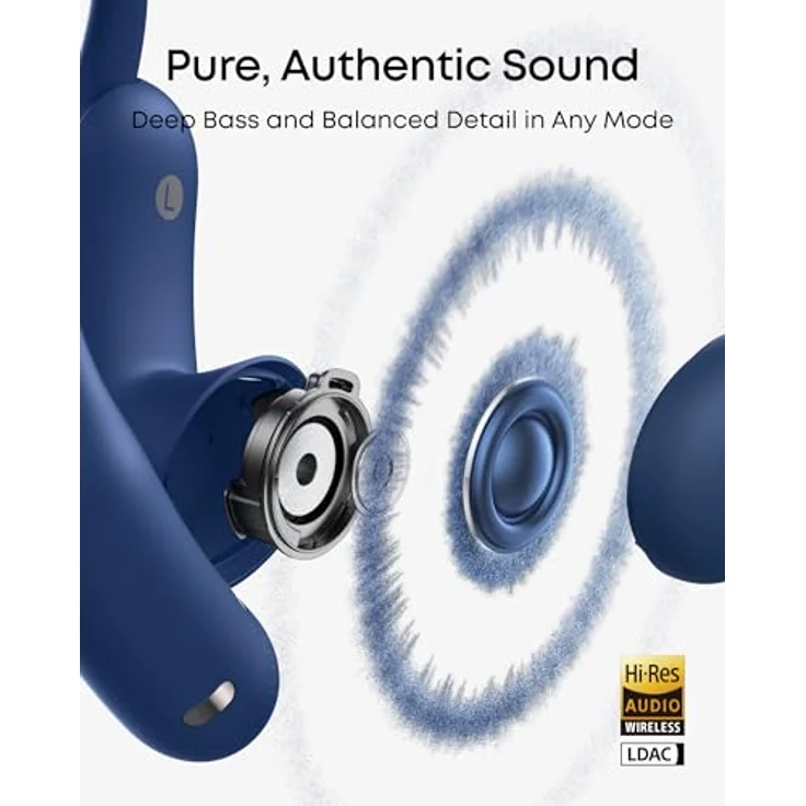 soundcore AeroFit 2 Pro, Kopfhörer in Blau mit hoher Klangqualität und komfortablem Sitz – Bild 5