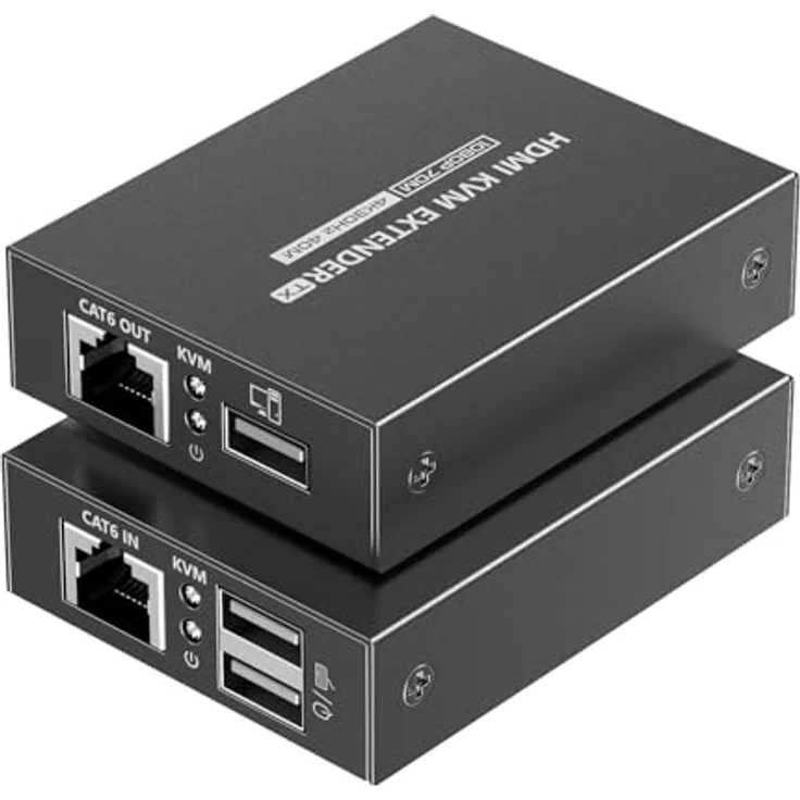 PremiumCord HDMI KVM Extender, UHD 4K 2160p 30Hz über CAT6/6A/7 bis zu 70m, USB-Übertragung, HDCP 1.4, HDR 10, Metallgehäuse, ohne Verzögerung – Bild 4