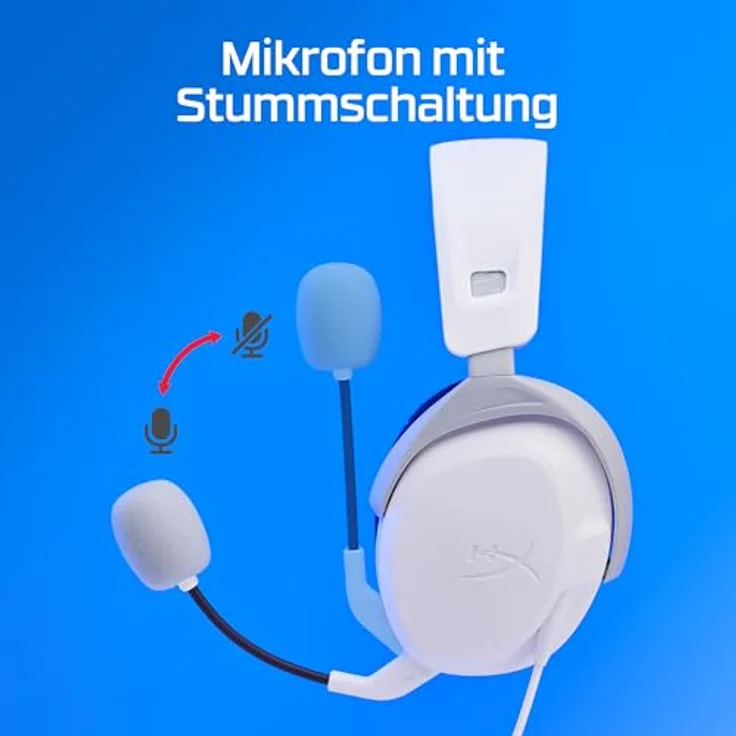 HyperX Cloud Stinger 2 Gaming Headset PS, Kabelgebunden, mit passiver Geräuschunterdrückung, Weiss – Bild 7