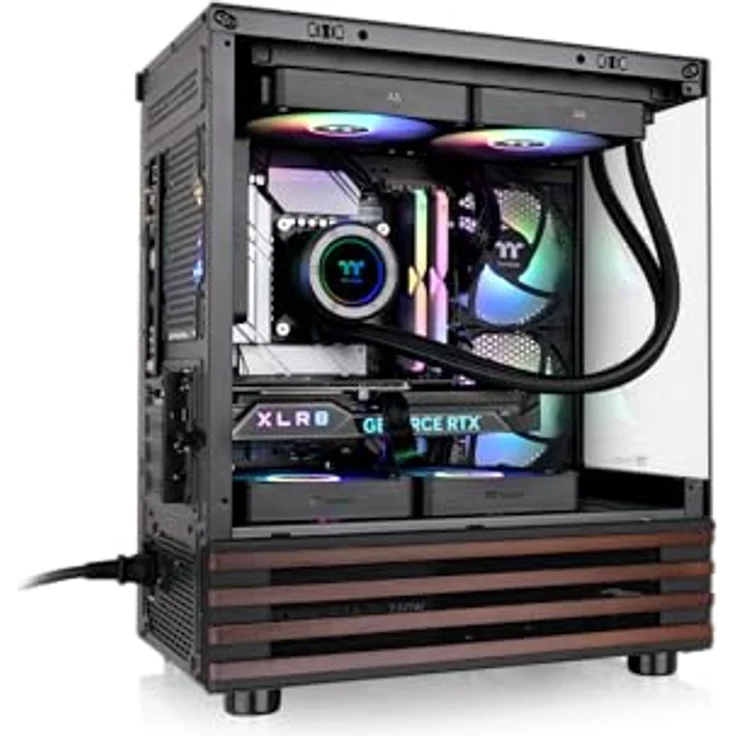 Thermaltake View 170 WS ARGB, Micro Tower PC-Gehäuse, Schwarz, micro ATX, Mini-ITX, Gehärtetes Glas, Gaming, mit RGB-Beleuchtung – Bild 6