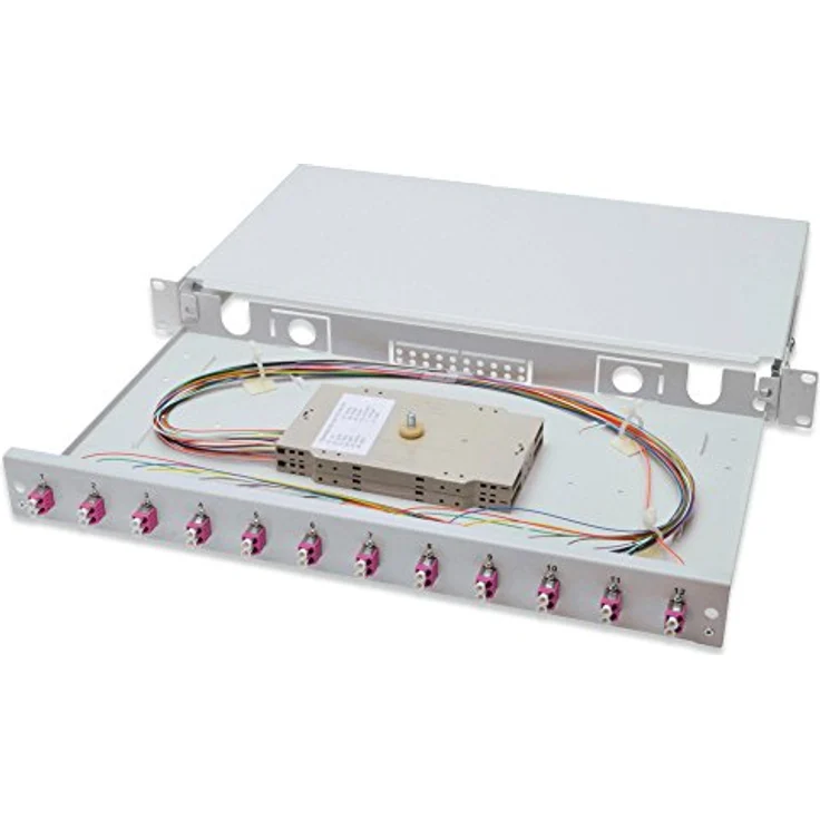 Digitus DN-96331-4 LWL-Patchpanel, 12 Port LC, 1 HE, vollmetallgehäuse, spleißfertig mit Spleißkassetten – Bild 1