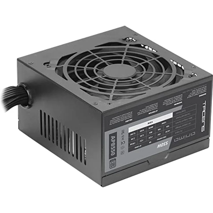 Tacens Anima APB550, Netzteil PC ATX 550W, 80Plus Bronze, 85% SMD Technologie, Ultraleiser 12cm Lüfter, Schwarz – Bild 2