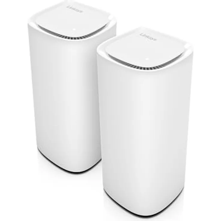 Linksys Velop Pro 7 Mesh WiFi 7-System MBE7002 – Tri-Band, über 10 Gbit/s, 550 m² Abdeckung, 400 Geräte – 2er-Pack