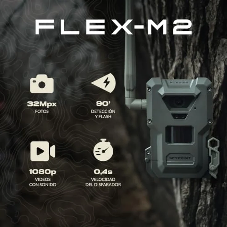 Spypoint Wildkamera Flex-M2, 32 MP mit 1080p Videoaufnahme, wetterfest, Dual-SIM, GPS-Ortung – Bild 2